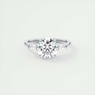 2.0 CT Round Shaped Moissanite Three Stones Engagement Ring