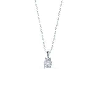 Collier pendentif solitaire en moissanite en forme de poire classique en or massif