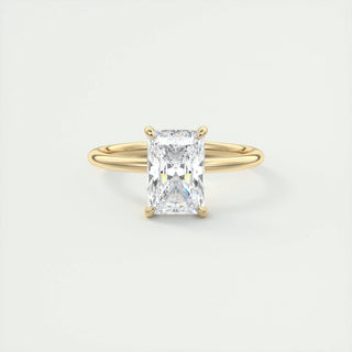 1.0 CT-3.0 CT Radiant F- VS1 Diamond  Engagement Ring With Hidden Halo Setting