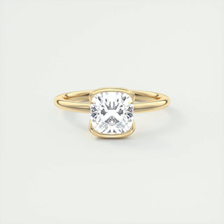 2ct Cushion F- VS1 Diamond Solitaire Engagement Ring