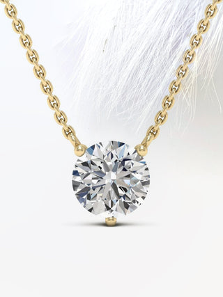 Collier Colleen avec diamant solitaire en moissanite à taille ronde pour elle