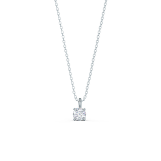 Collier solitaire rond en moissanite en or massif