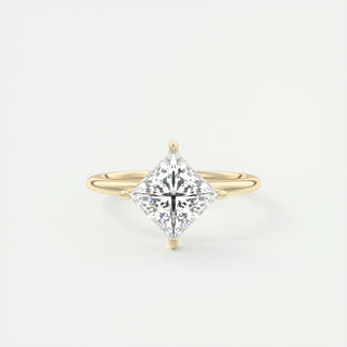 Bague de fiançailles solitaire en moissanite taille princesse de 2,08 ct