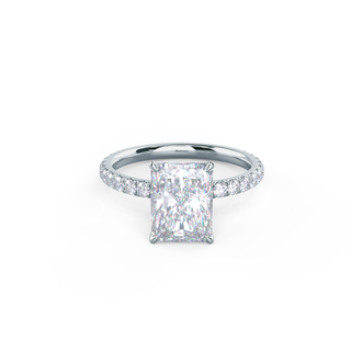 2.0CT Radiant Cut Moissanite Classic Pave Diamond Engagement Ring - ELITE CARAT