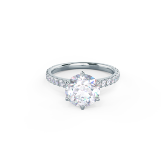 2.0CT Round Brilliant Cut Moissanite Pave Diamond Engagement Ring - ELITE CARAT