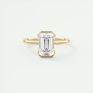 Bague de fiançailles avec solitaire en moissanite et émeraude à demi-lunette de 1,91 ct