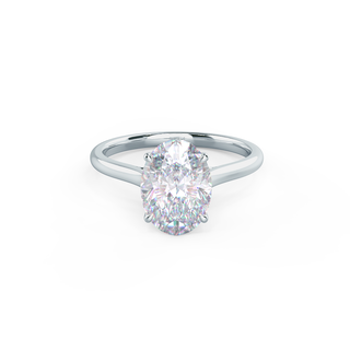 Bague de fiançailles solitaire en diamant moissanite ovale à quatre griffes de 2,50 ct pour femme