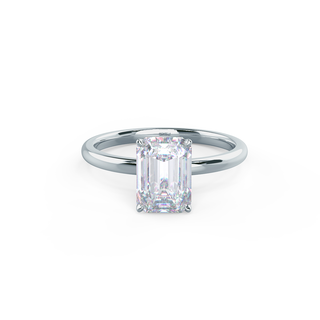 Bague de fiançailles solitaire en diamant et moissanite taille émeraude de 2,75 ct pour elle 