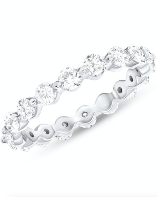 Alliance de mariage à éternité complète avec diamants CVD ronds de 0,75 TCW