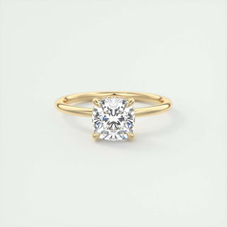 2ct Cushion F- VS1 Diamond Hidden Halo Engagement Ring