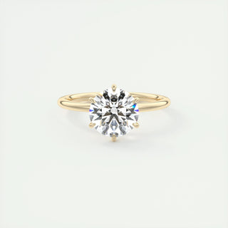 2.0 CT Round Shaped Moissanite Solitaire Engagement Ring