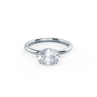 2.0ct Oval Cut East-West Moissanite Diamond Engagement Ring - ELITE CARAT