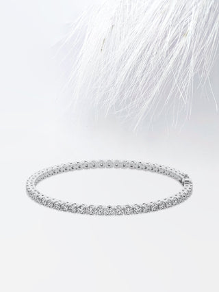 Pulsera de diamantes de moissanita de corte redondo de 3,0 ct para mujer