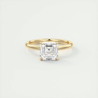 Bague de fiançailles solitaire moissanite taille Asscher 2.03 CT