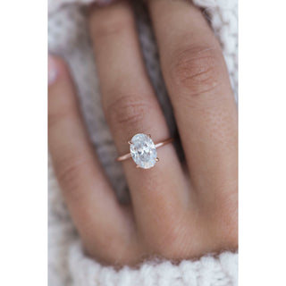 Bague de fiançailles avec solitaire ovale en moissanite de 2,70 ct