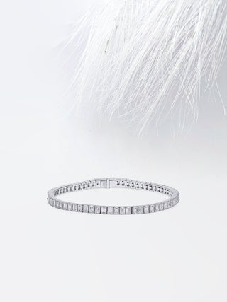 Bracelet en diamants Moissanite taille émeraude de 6,5 ct pour femme