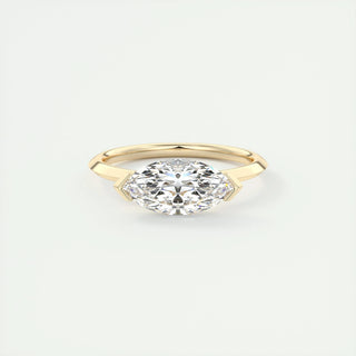 Anillo de compromiso con diamante solitario en engaste marquesa de 1,0 a 3,0 ct