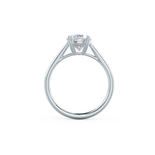 Anillo de compromiso solitario con diamante y moissanita engastado en forma de catedral ovalada de 1,75 ct 