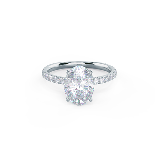 1.75CT Oval Cut Moissanite Classic Pave Diamond Engagement Ring - ELITE CARAT