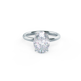 Bague de fiançailles solitaire en diamant moissanite ovale à quatre griffes de 2,0 ct pour femme