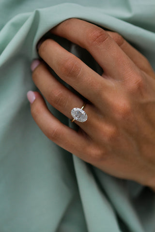 Bague de fiançailles avec solitaire ovale en moissanite de 1,0 à 4,0 ct