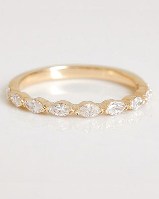 0.32 TCW Marquise CVD Diamond Half Eternity Wedding Band