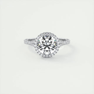 1.0-3.0 ct Round Diamond Engagement Ring With Halo & Pave Setting