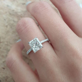 1.50ct Radiant Cut Moissanite Diamond 14K Gold Engagement Ring