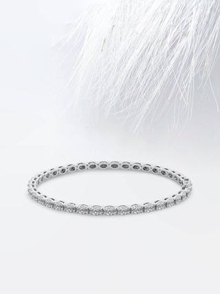 Bracelet de tennis en or 18 carats avec diamants et moissanite taille ovale pour femme