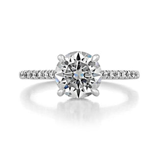 1.5CT Round Cut Hidden Halo Moissanite Engagement Ring - ELITE CARAT