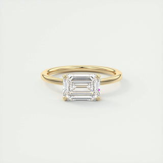 1.91 CT Emerald Cut Solitaire Moissanite Engagement Ring