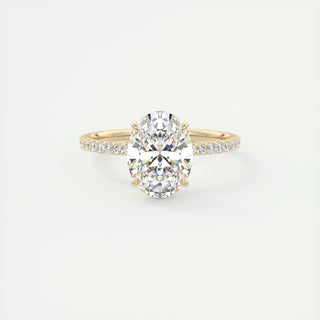 1.0-3.0 ct Oval Diamond Pave Engagement Ring