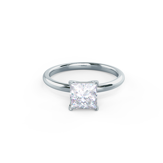 Bague de fiançailles solitaire en diamant princesse moissanite de 1,75 ct pour femme en or massif 