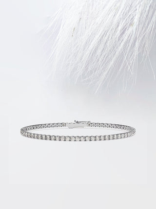 Pulsera de diamantes de moissanita de corte redondo para mujer