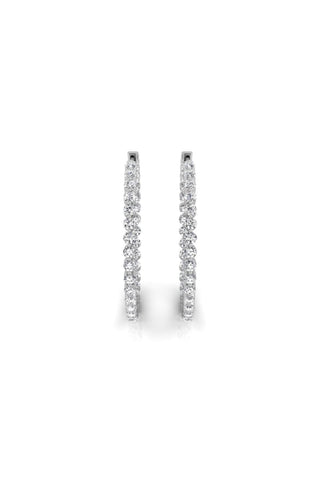 0.32Ct Round Cut Moissanite Hoops Diamond Earrings for Women