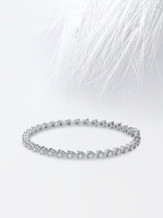 Bracelet tennis en or blanc 14 carats avec diamants et moissanite taille poire de 3,0 ct