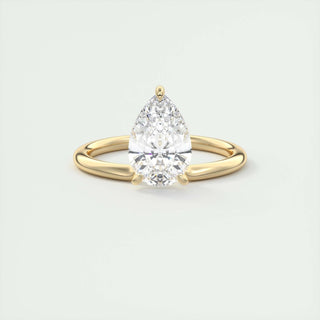 1.93 CT Pear Shaped Moissanite Solitaire Engagement Ring