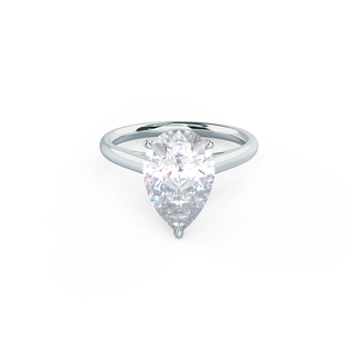 Bague de fiançailles solitaire en diamant et moissanite avec sertissage cathédrale en forme de poire de 4,0 ct pour femme