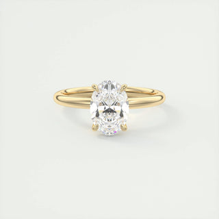 1.5ct Oval Shaped F- VS1 Diamond Solitaire Setting Engagement Ring