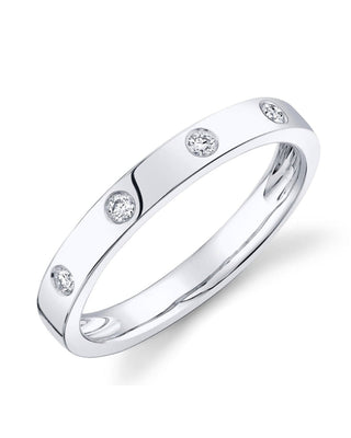 0.11 TCW Round CVD Diamond Flush Setting Wedding Band