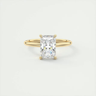 Bague de fiançailles avec solitaire en moissanite taille radiant de 1,0 ct