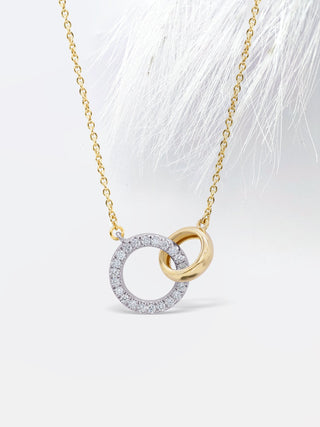 Collier Eternity Circle en diamants à coupe ronde et moissanite pour femme