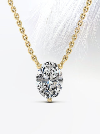 Collier solitaire en diamant moissanite à taille ovale pour elle