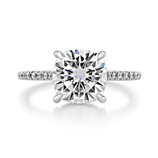 2.50CT Cushion Hidden Halo Moissanite Engagement Ring - ELITE CARAT