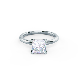 Bague de fiançailles solitaire classique en diamant moissanite taille princesse de 1,75 ct