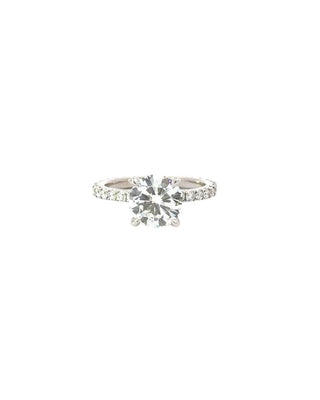 1.03 - 3.03 CT Round CVD Diamond Pave Setting Engagement Ring