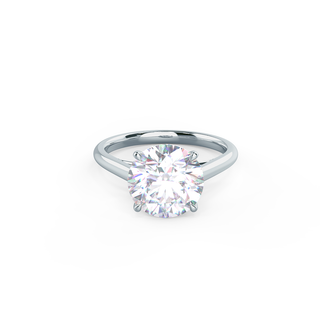 Bague de fiançailles solitaire en or massif 14 carats avec diamant en moissanite de 1,50 ct et serti cathédrale