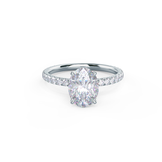 2.25CT Oval Cut Moissanite Pave Diamond Engagement Ring - ELITE CARAT