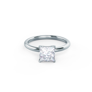 1.75ct Princess Cut Moissanite Diamond Petite Solitare Engagement Ring - ELITE CARAT