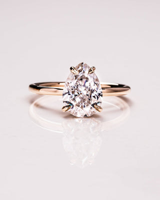 1.09 - 3.09 CT Pear CVD Diamond Hidden Halo Engagement Ring